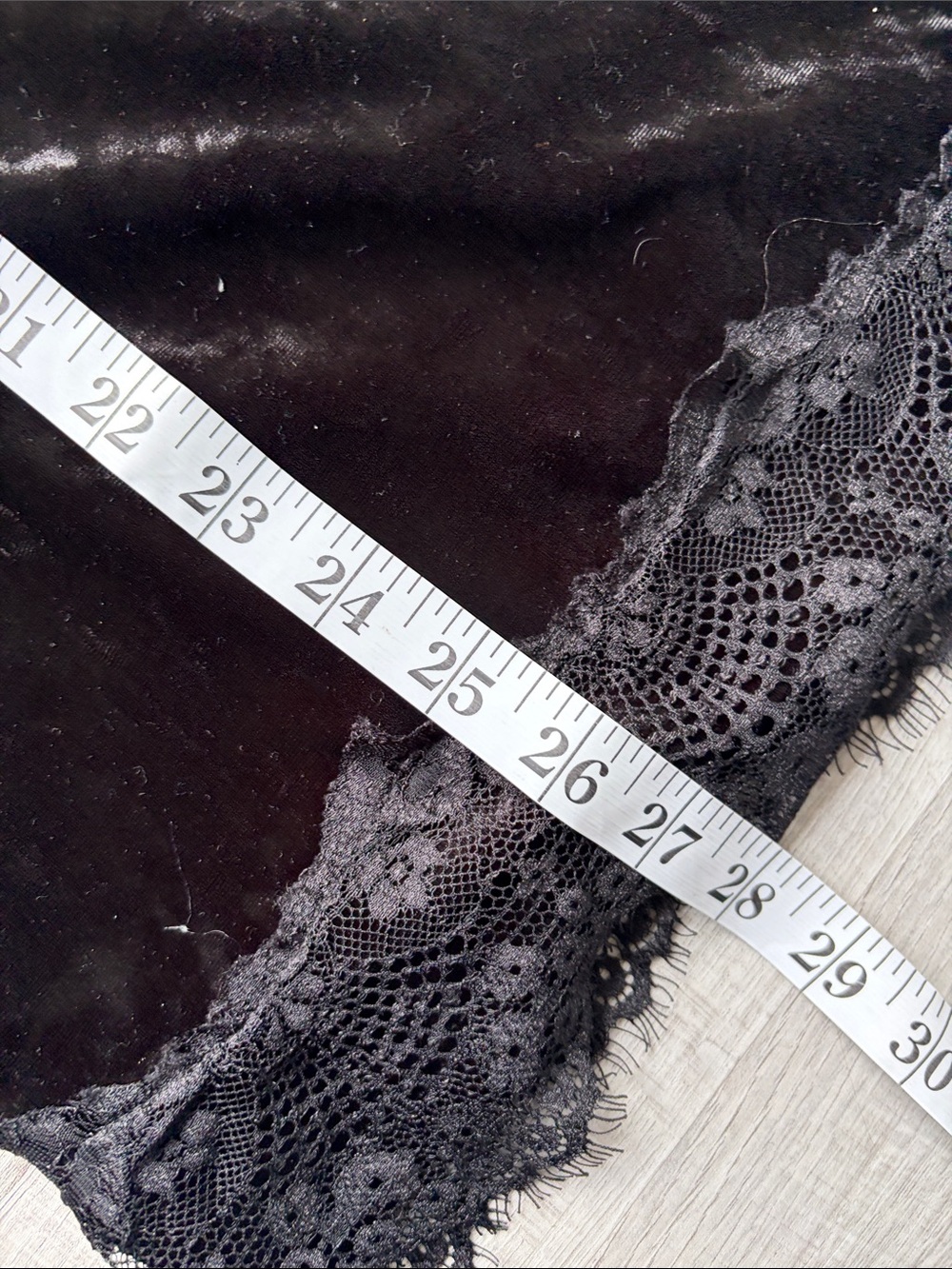 Topshop Black Crushed Velvet Lace-Trim Slip Dress, Size US6. - Picture 14 of 17